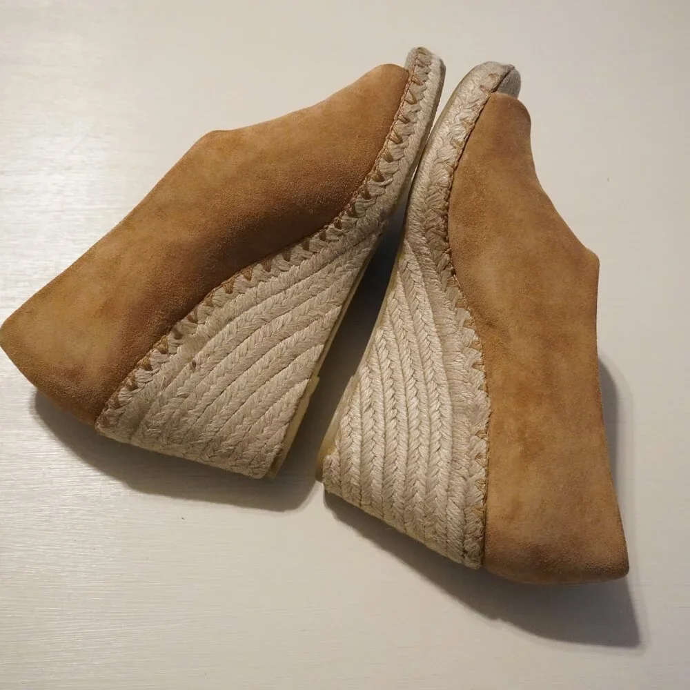 Vince Sonora‎ Tan Suede Esparille Slip on Wedge